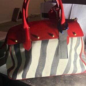 Dooney & Bourke Red and Tan Zebra Print Women's Bag